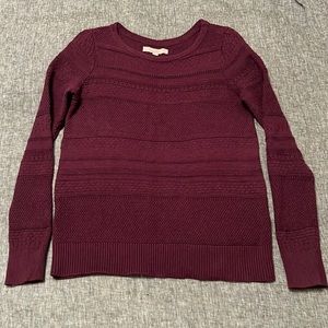 Ann Taylor LOFT 100% Cotton Crewneck Long Sleeve Sweater